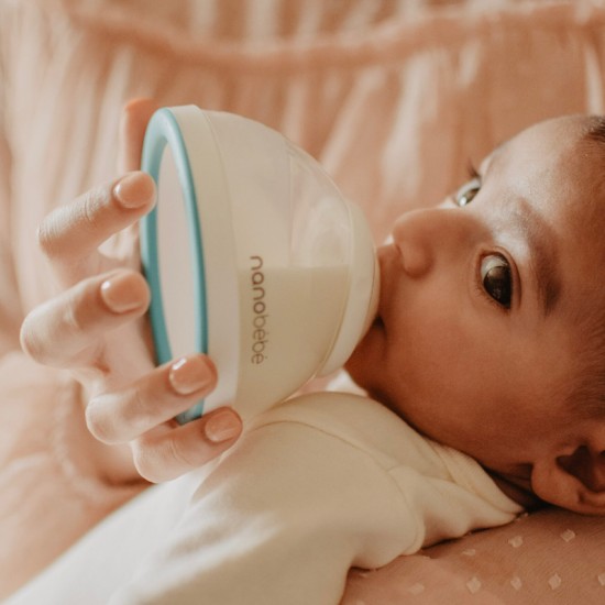 Nanobébé Breastmilk steklenička za materino mleko 2 kosa GEN1 - Teal Nanobébé Breastmilk steklenička za materino mleko 2 kosa GEN1 - Teal