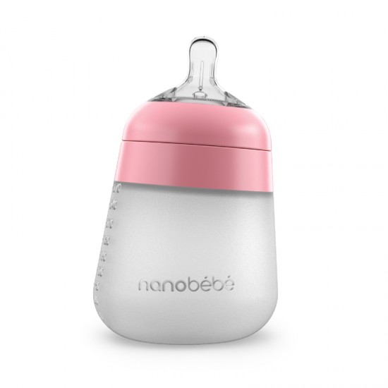 Nanobébé Flexy silikonska steklenička 270ml 1 kos - Pink
