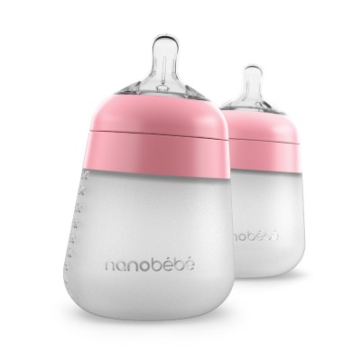 Nanobébé Flexy silikonska steklenička 270ml 2 kos - Pink