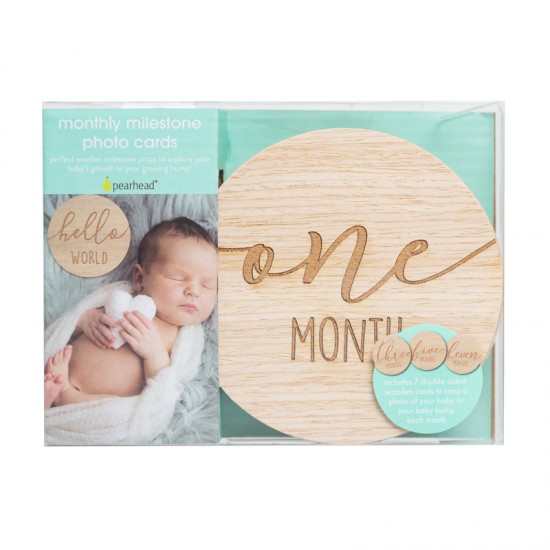 Pearhead Lesene milestone kartice za fotografiranje dojenčka - 12 mesecev