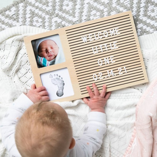 Pearhead® Leseni letter board - Slika in odtis s črnilom