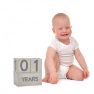 Pearhead® Lesene kocke Baby Age - Siva