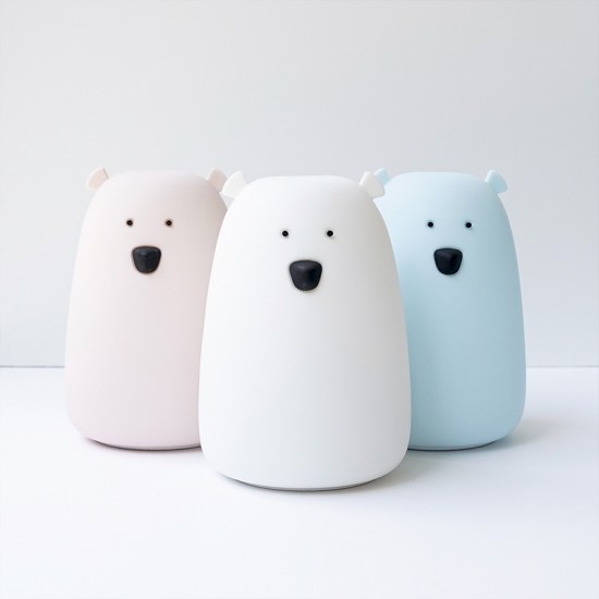 Rabbit&Friends Mehka lučka Medvedek - Bela - USB-C