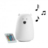 Rabbit&Friends Mehka lučka Medvedek z dalj. upravljalcem in Bluetooth zvočnikom