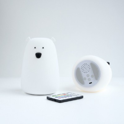 Rabbit&Friends Mehka lučka Medvedek z dalj. upravljalcem in Bluetooth zvočnikom