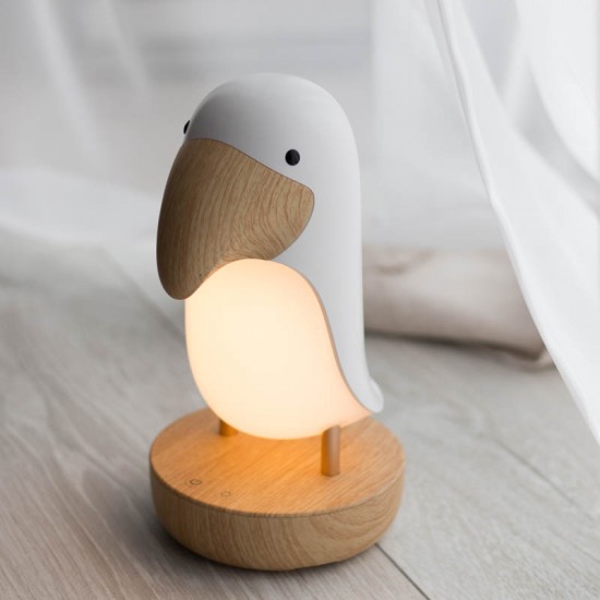 Rabbit&Friends Lesena lučka Bird Lamp z Bluetooth zvočnikom - Bela