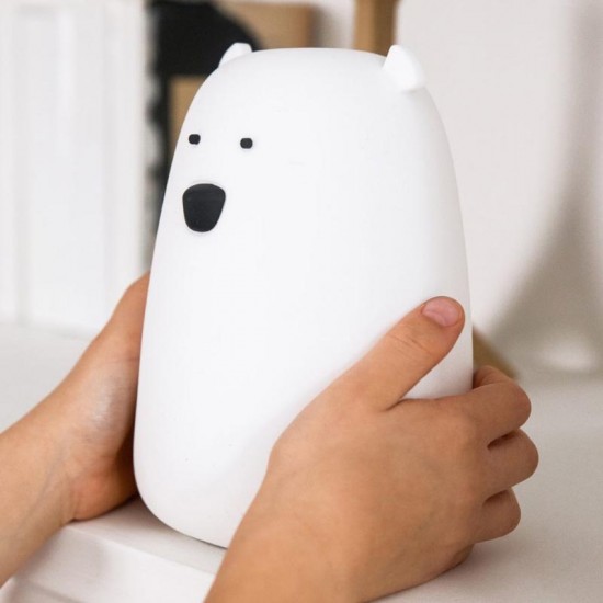 Rabbit&Friends Mehka lučka Medvedek z dalj. upravljalcem - Bela - USB-C