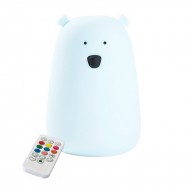 Rabbit&Friends Mehka lučka Medvedek z daljinskim upravljalcem - Light Blue-USB-C