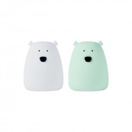 Rabbit&Friends Set 2 Mehkih lučk Mali Medvedek - White & Arctic Green - USB-C 