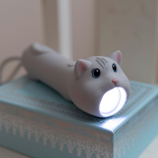 Rabbit&Friends Silikonska svetilka - Muca - USB-C