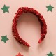 Rockahula Obroč za lase - Sequin Velvet Red
