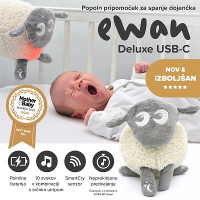 Sweet Dreamers KOMPLET Ewan Deluxe USB-C & ninica Snuggly - Siva