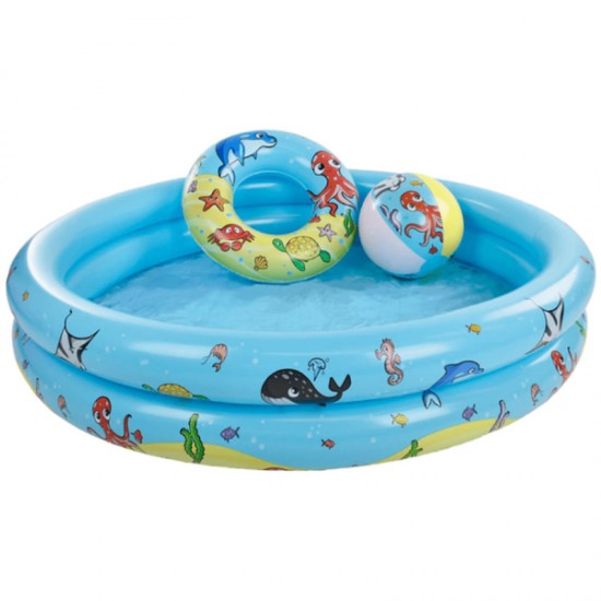 Swim Essentials Napihljiv bazenski set Ocean Animals - 120 cm