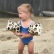 Swim Essentials Otroški rokavčki Beige Leopard - 0-2 let