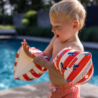 Swim Essentials Otroški rokavčki Whale Stripes - 0-2 let
