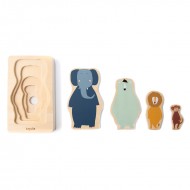 Trixie® Štiri slojna lesena sestavljanka z liki živali