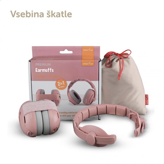 ZAZU Premium protihrupne slušalke za dojenčke in malčke - Pink