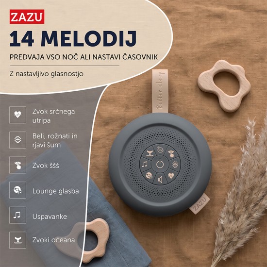ZAZU Prenosna naprava za umirjanje Suzy Deluxe - Deep Blue - USB-C