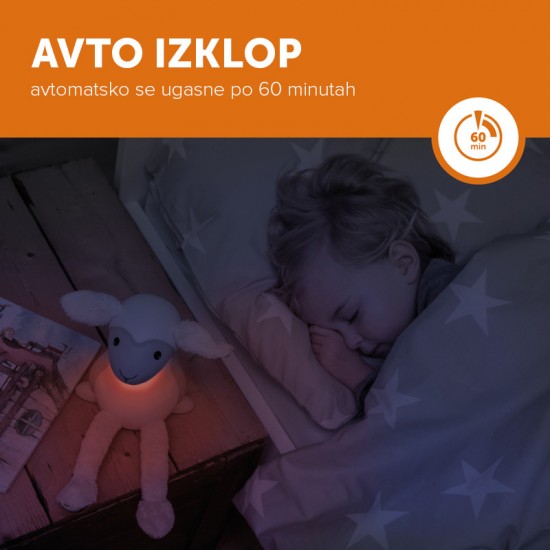 ZAZU Nočna bralna lučka in igrača Bacek Fin 2.0 - Siva
