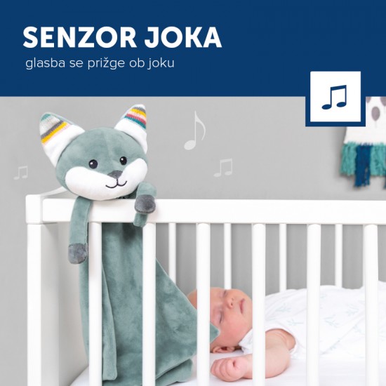 ZAZU Mehka otroška ninica s pomirjujočimi zvoki Lisjak Felix