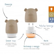 ZAZU Mehka Silikonska lučka Benny Taupe - USB-C