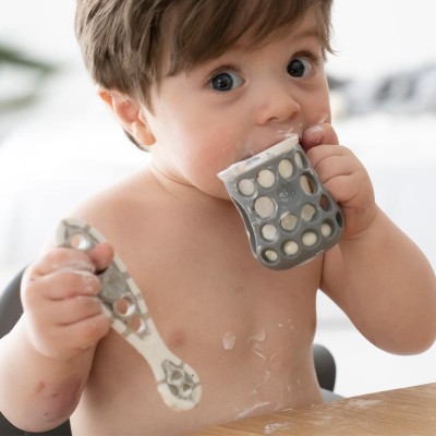 Cognikids DIP- prva žlička za hranjenje zelena/siva - VZOREC