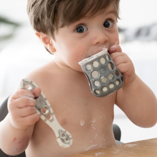 Cognikids DIP- prva žlička za hranjenje zelena/siva - VZOREC
