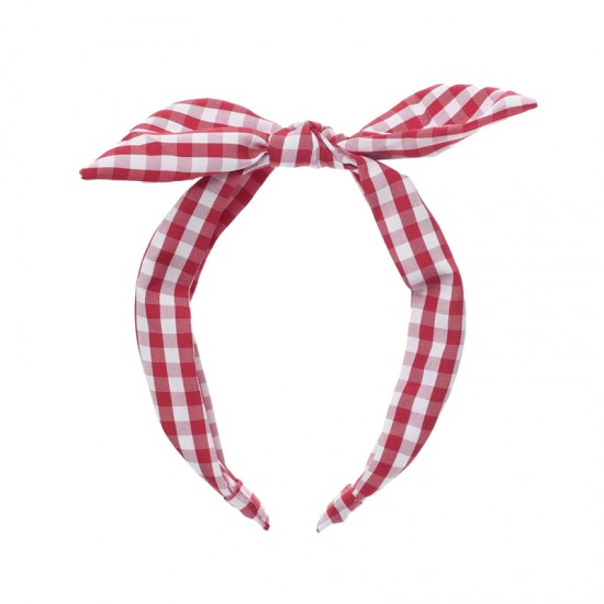 Rockahula obroč za lase - Gingham Tie Red - VZOREC