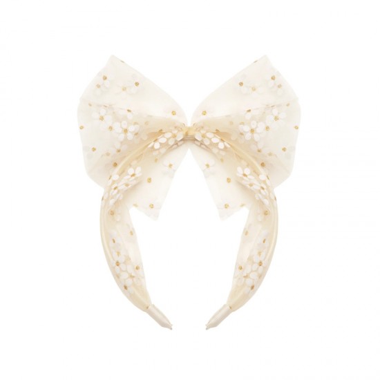 Rockahula obroč za lase - Daisy Tulle Bow - VZOREC