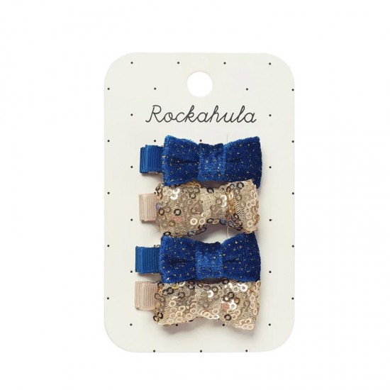 Rockahula Sponke za lase - Sequin And Velvet Mini Bow - VZOREC