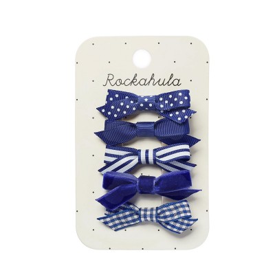 Rockahula Sponke za lase - School Bow Blue - VZOREC