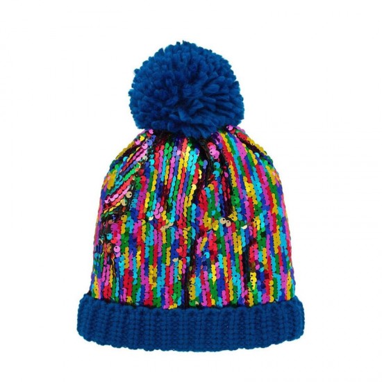 Rockahula Otroška pletena kapa - Rainbow Sequin (3-6 let)