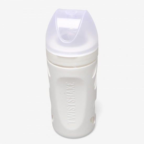 Twistshake Anti-Colic Glass Bottle 260ml - White - VZOREC